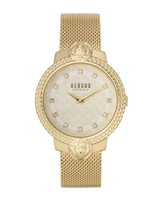Versus Versace Women's Mouffetard Two Hand Gold-Tone Stainless Steel Watch 38mm