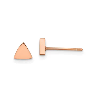 Chisel Stainless Steel Polished Rose Ip-plated Triangle Earrings