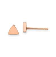 Chisel Stainless Steel Polished Rose Ip-plated Triangle Earrings