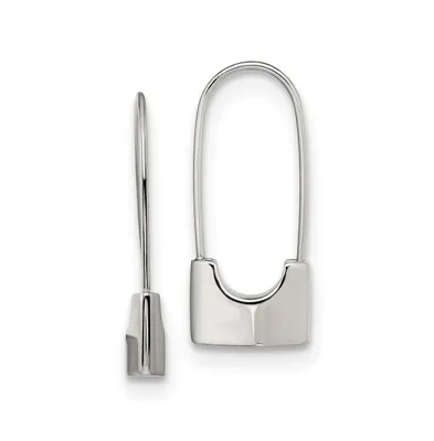 Chisel Stainless Steel Polished Lock Earrings