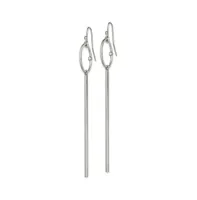 Chisel Stainless Steel Crystal Bar Dangle Shoulder Duster Earrings