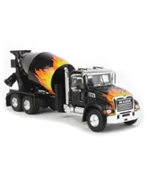 1/64 Mack Granite Cement Mixer, Black with Flames, Sd Series Green light