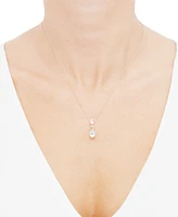 Aquamarine Pear (1-1/2 ct. t.w.) & Diamond Accent Pendant Necklace in 14k Yellow Gold, 18"