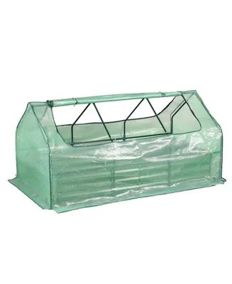 Aoodor Outdoor Raised Garden Bed 6.23ftx3.28ftx2.95ft Reinforced Galvanized Steel Planter Box -Green