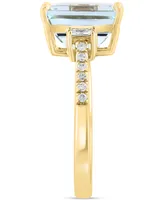 Effy Aquamarine (3-1/2 ct. t.w.) & Diamond (1/6 ct. t.w.) Ring in 14k Gold