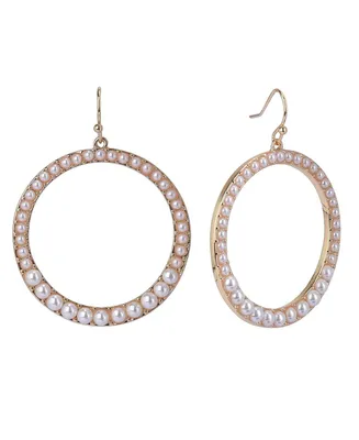 Laundry by Shelli Segal Ring Drop Earrings with Pearl Accents