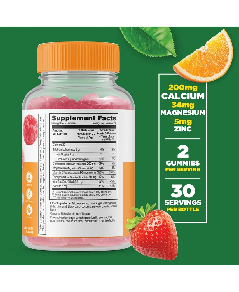 Lifeable Calcium, Magnesium, Zinc and Vitamin D Gummies - Teeth, Bones, Muscles, And Nerves - Great Tasting, Dietary Supplement Vitamins
