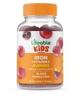 Lifeable Iron for Kids 10 mg with Vitamin C Gummies - Healthy Iron Levels - Great Tasting Natural Flavor, Dietary Supplement Vitamins - 60 Gummies