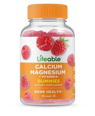Lifeable Calcium Magnesium and Vitamin D Gummies - Bones, Teeth, Muscles, And Nerves - Great Tasting, Dietary Supplement Vitamins - 90 Gummies