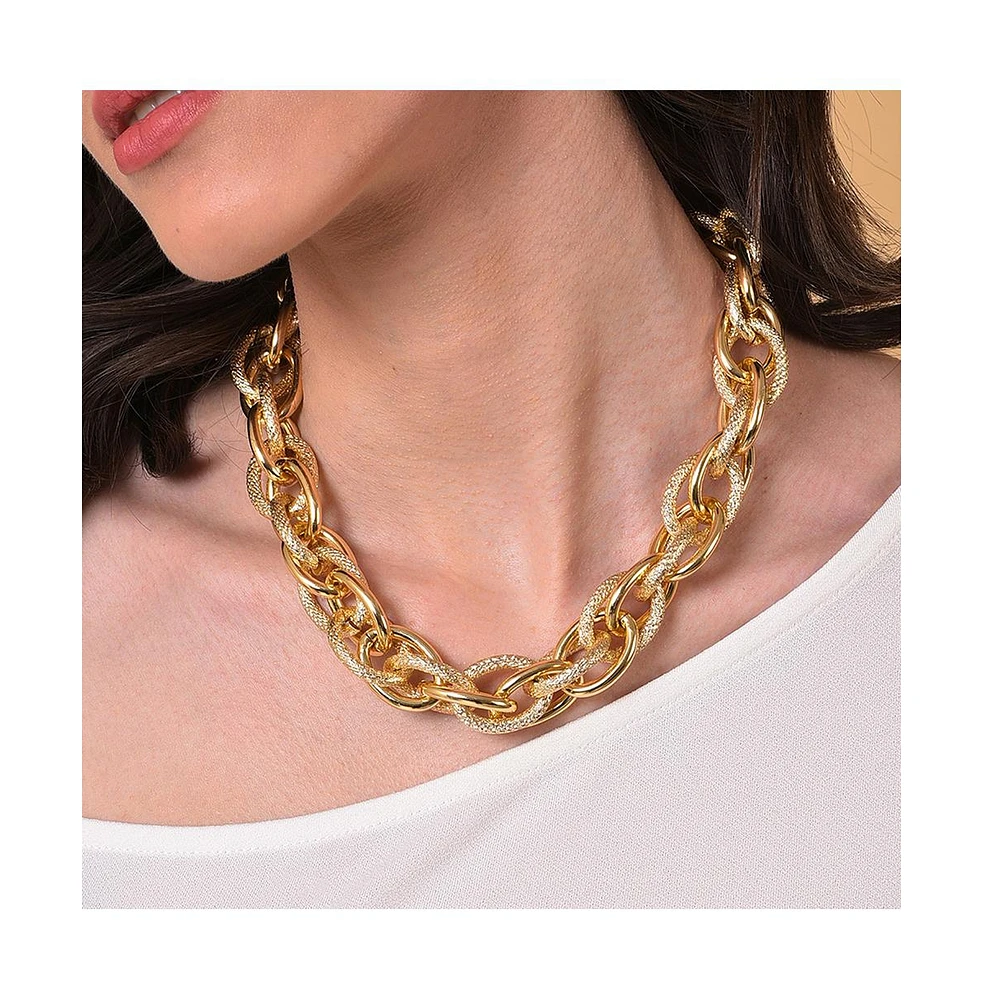 Sohi Women's Gold Metallic Chain-link Necklace