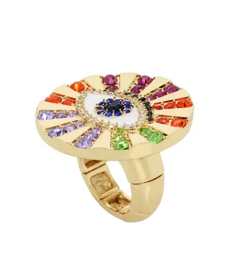 Betsey Johnson Faux Stone Evil Eye Cocktail Ring