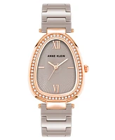 Anne Klein Women's Quartz Taupe Ceramic Link Bracelet Watch, 36mm