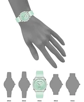 Anne Klein Women's Quartz Silver-Tone Alloy and Mint Green Enamel Watch, 34mm