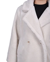 Ny Collection Women's Long Sleeve Double Breasted Sherpa Jacket