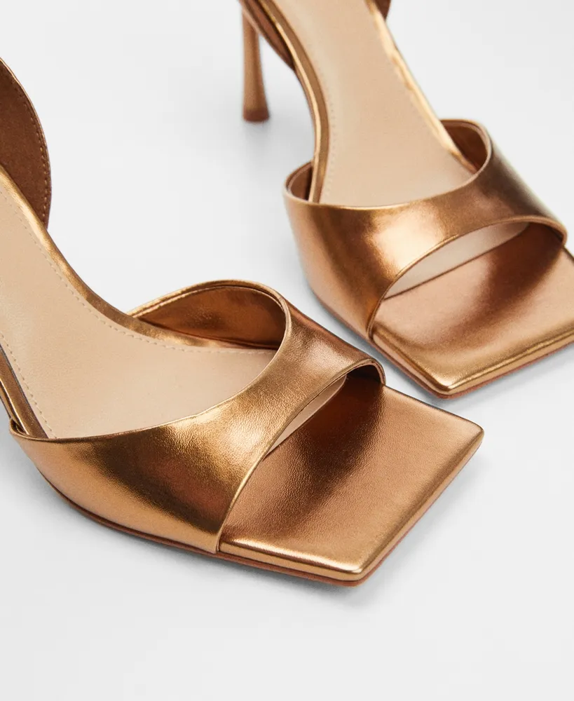 Mango Women's Metallic Heel Sandals