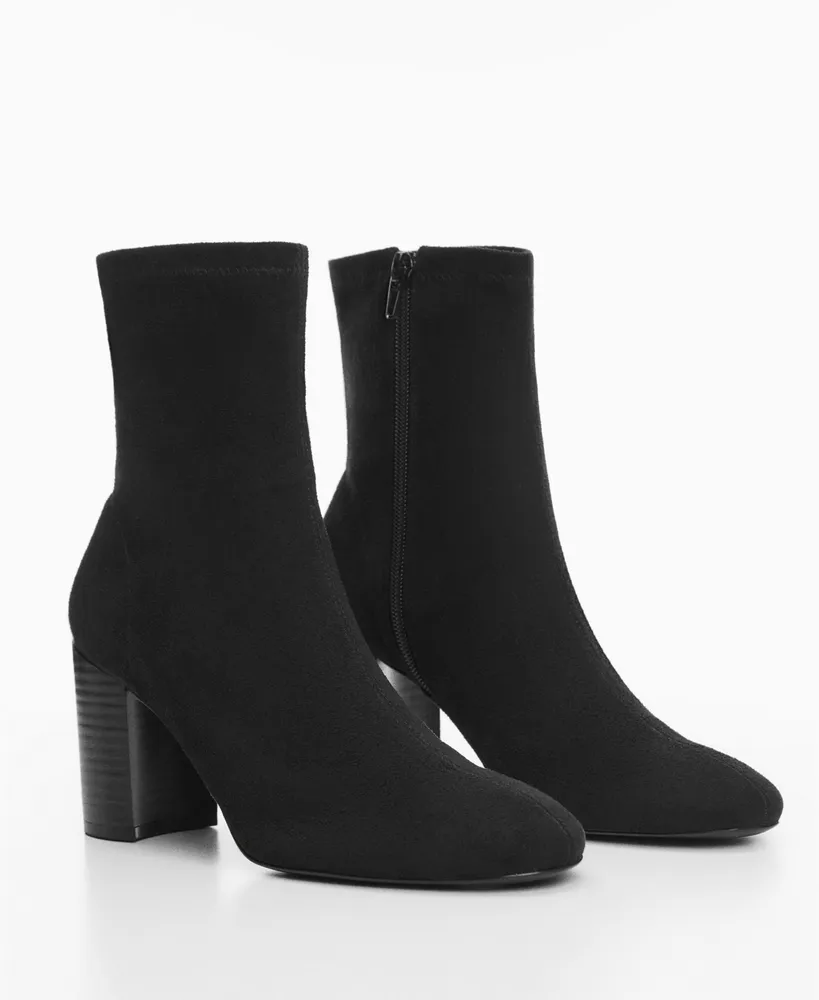 Mango Women's Round-Toe Heeled Ankle Boots