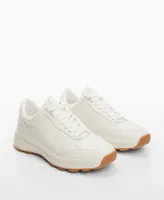 Mango Women's Lace-Up Leather Sneakers