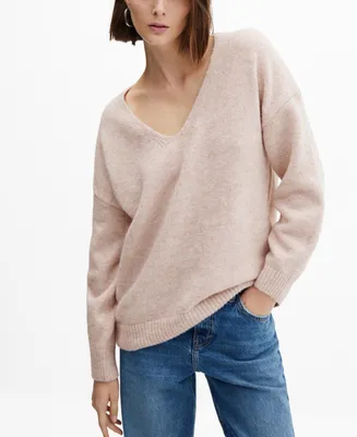 Mango Women's V-Neck Knit Sweater