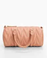 Mango Women's Double-Handle Quilted Bag
