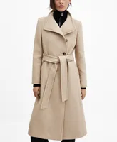 Mango Women's Belted Woolen Coat