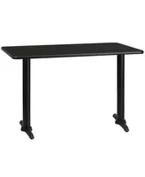 Emma+Oliver 30"X48" Rectangular Laminate Table With 5"X22" Height Bases