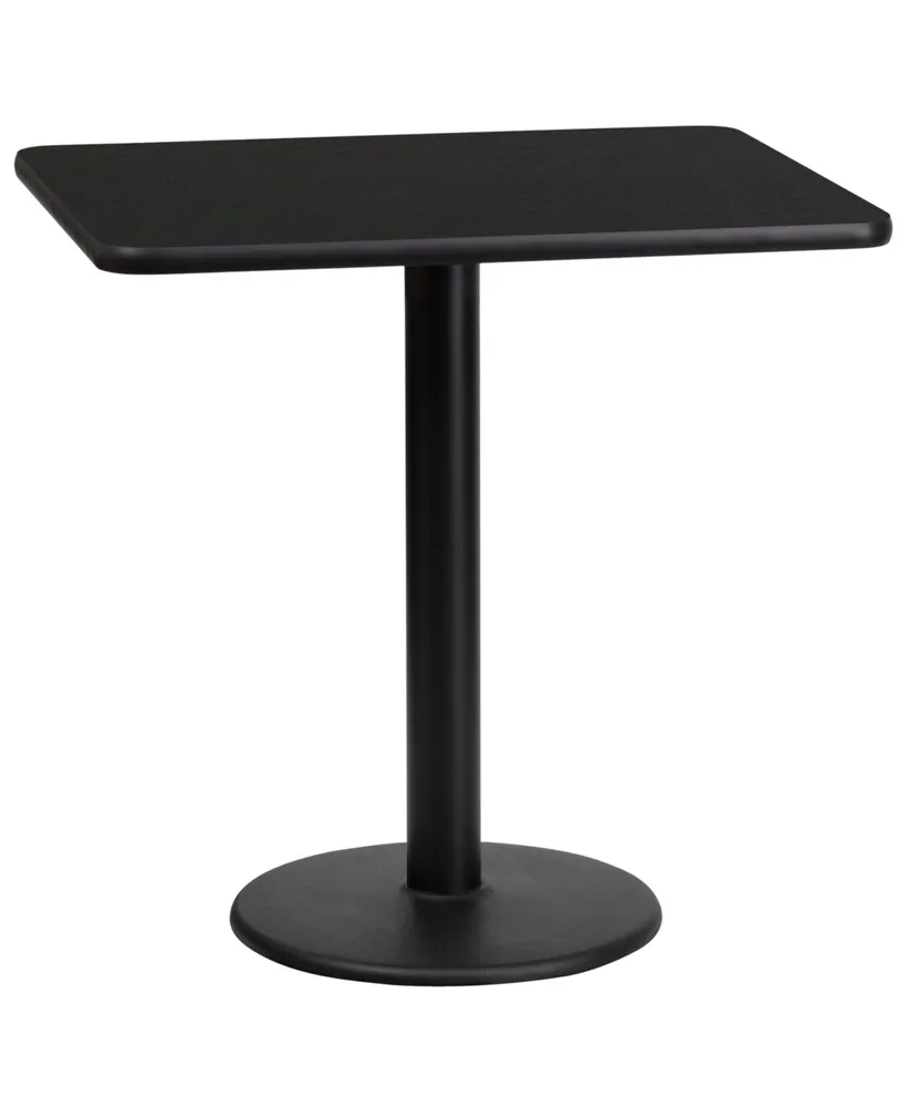 Emma+Oliver 24"X30" Rectangular Laminate Table With 18" Round Base