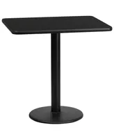 Emma+Oliver 24"X30" Rectangular Laminate Table With 18" Round Base