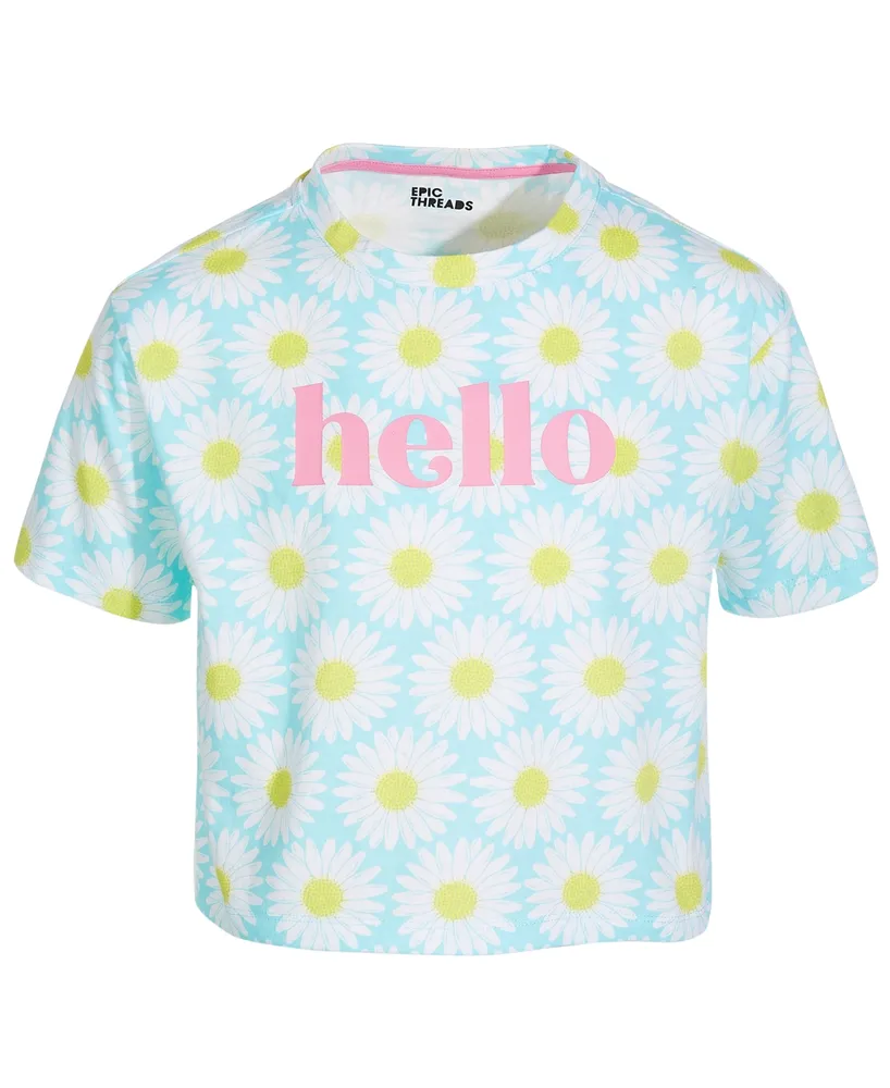 Epic Threads Big Girls Daisy Hello Graphic T-Shirt, Created for Macy's