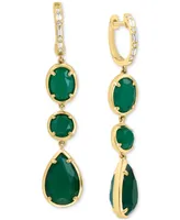 Effy Green Onyx & Diamond (1/10 ct. t.w.) Drop Earrings in 14k Gold