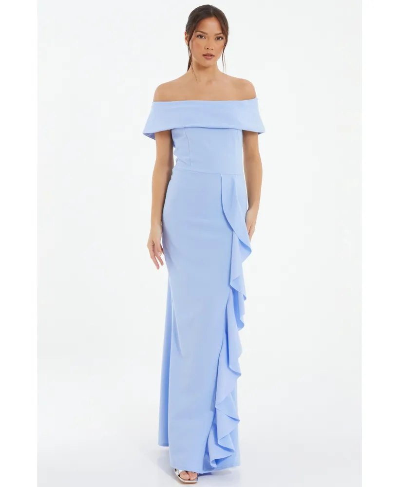 Quiz Women's Bardot Ruffle Maxi Dress