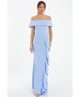 Quiz Women's Bardot Ruffle Maxi Dress