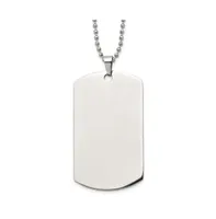 Chisel Brushed Round Edge XLarge 2mm Dog Tag Ball Chain Necklace