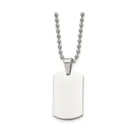 Chisel Brushed 2mm Reversible Dog Tag Ball Chain Necklace