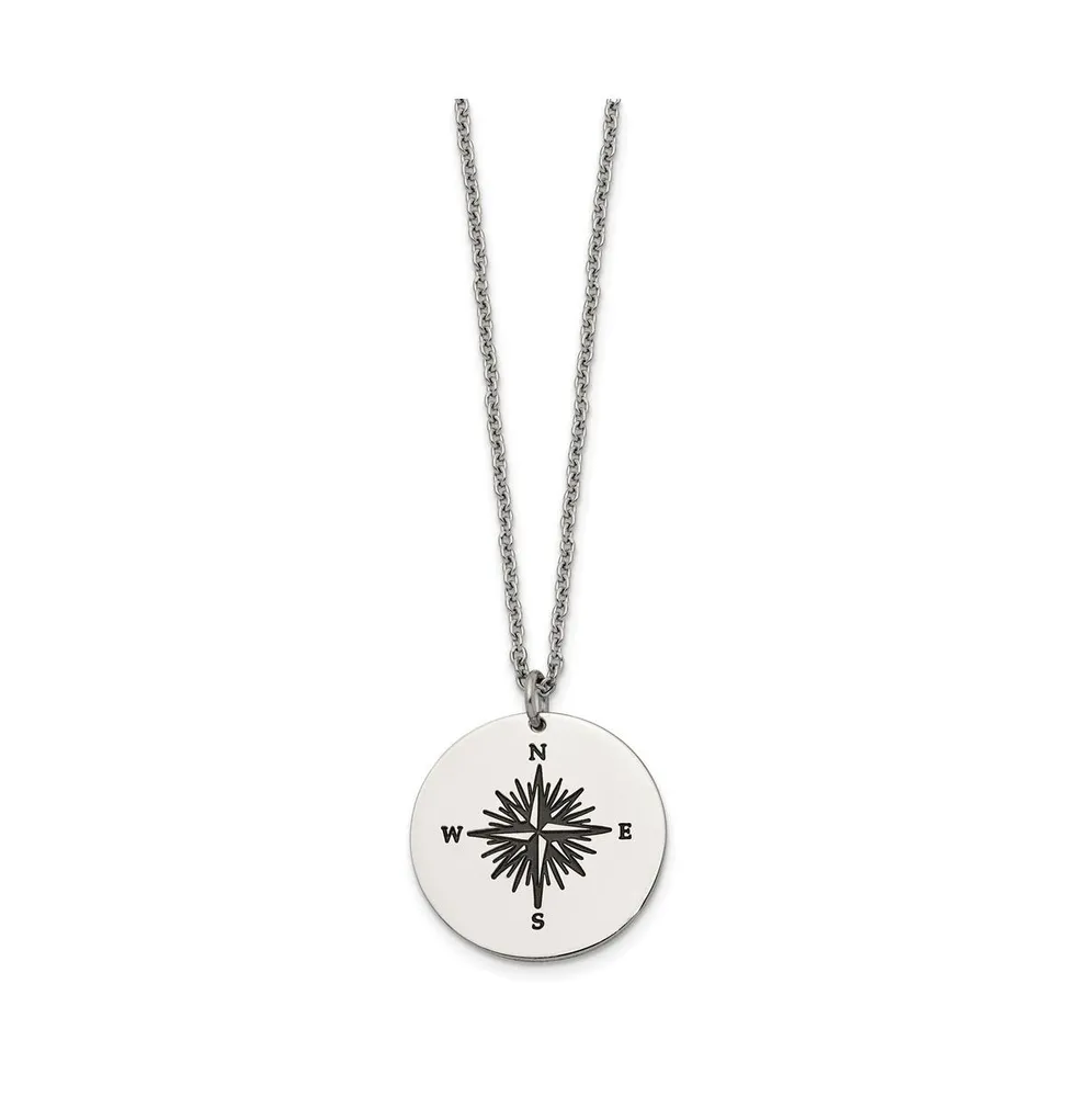 Chisel Not All Who Wander Are Lost Compass Pendant Cable Necklace