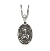 Chisel Antiqued Our Lady of Guadalupe Pendant Cable Chain Necklace