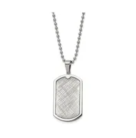 Chisel Stainless Steel Scratch Finish Center Dog Tag Ball Chain Necklace