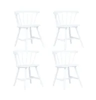 Dining Chairs 4 pcs White Solid Rubber Wood