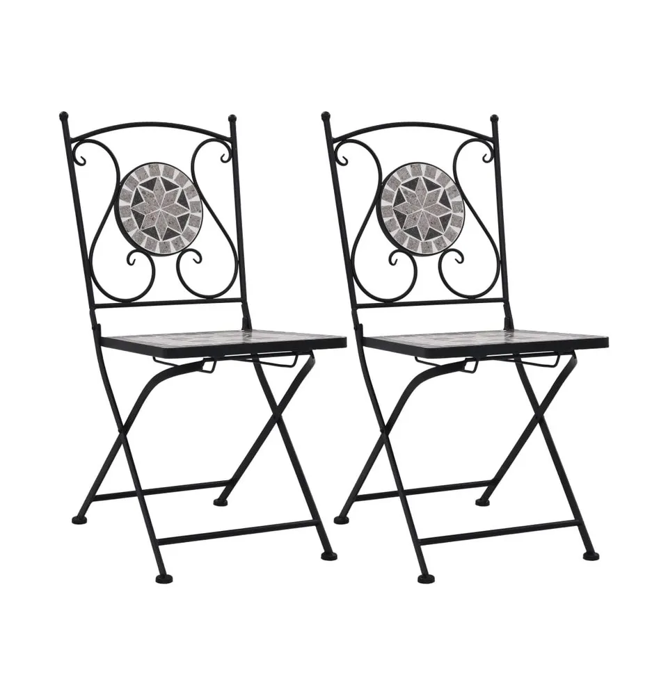 Mosaic Bistro Chairs 2 pcs Gray