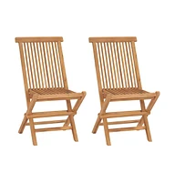 Folding Patio Chairs pcs Solid Teak Wood