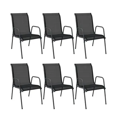 Patio Chairs pcs Steel and Text Ilene Black
