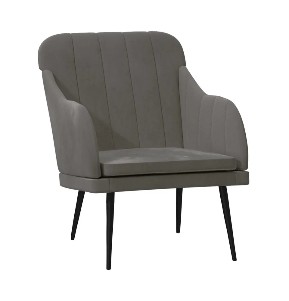 Armchair Dark Gray 24.8"x29.9"x31.5" Velvet