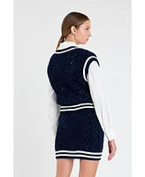 Women's Chenille Contrast Vest