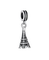 Bling Jewelry Paris Eiffel Tower Luggage Passport Plane Dangle Charm Bead Sterling Silver