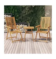 Reclining Patio Chairs pcs Solid Wood Acacia