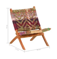 Folding Chindi Chair Multicolor Fabric