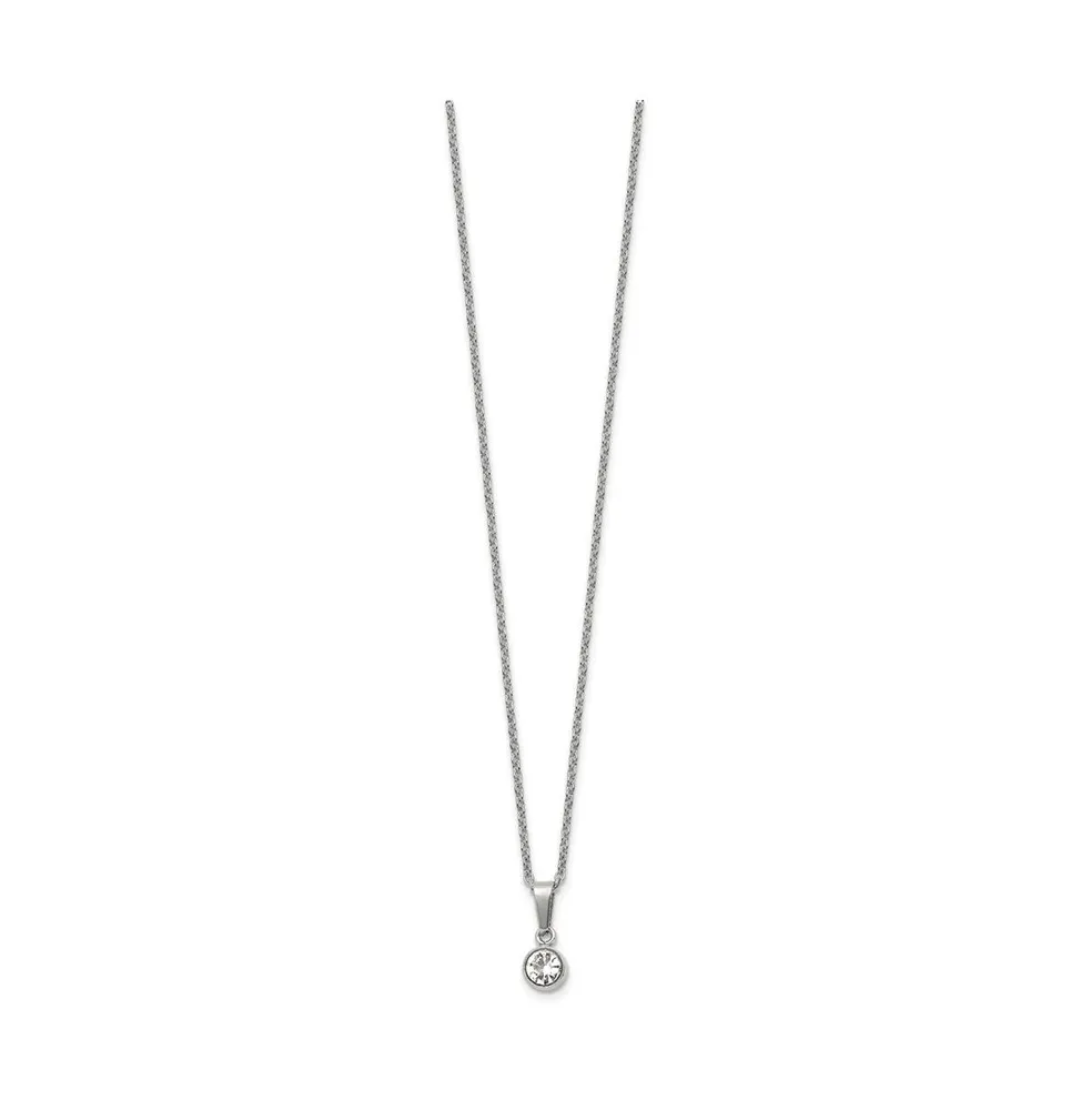 Chisel Crystal Pendant Cable Chain Necklace