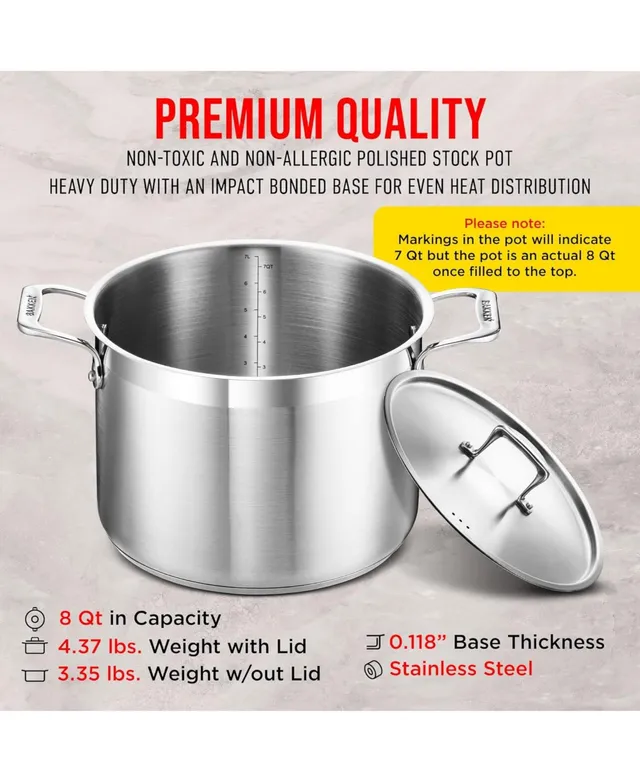 All-Clad D5 Brushed Stainless Steel 8 Qt. Covered Stockpot - Macy's