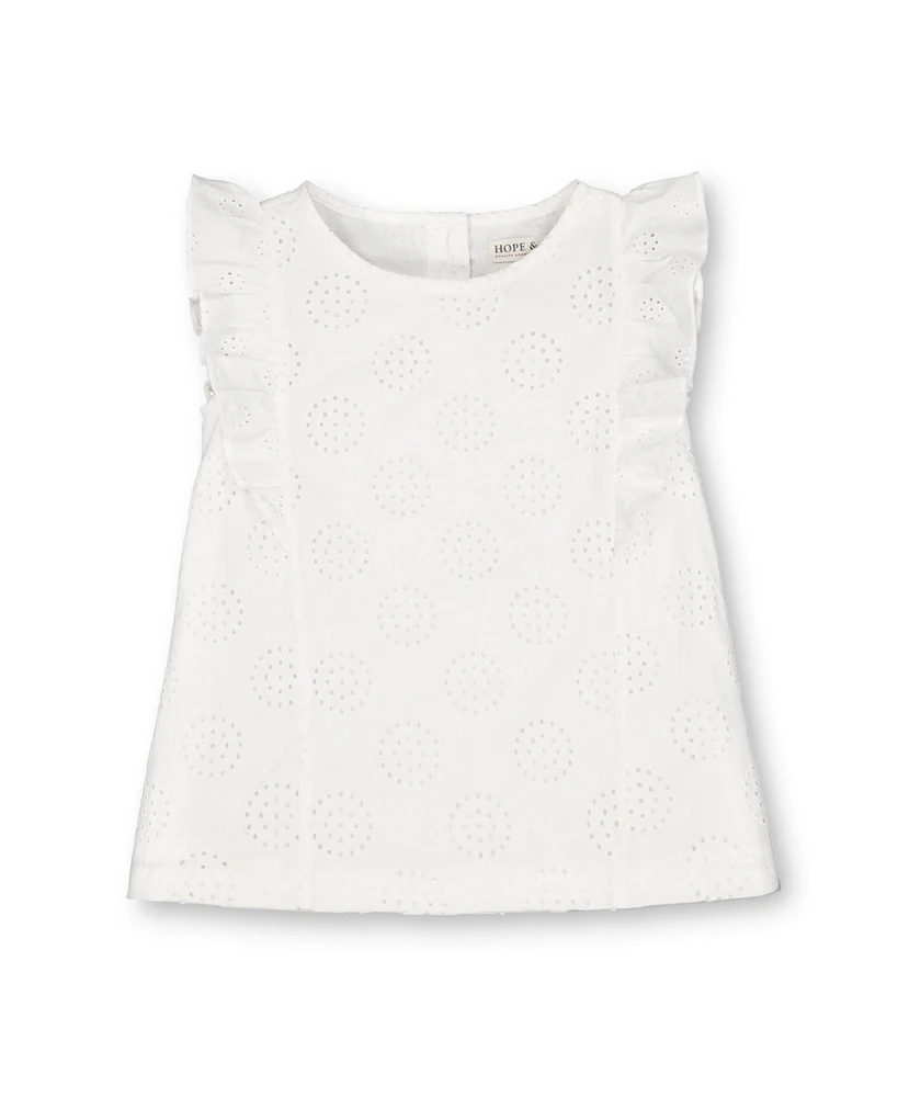 Hope & Henry Girls' A-Line Flutter Top, Infant