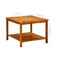 Coffee Table 23.6"x23.6"x17.7" Solid Acacia Wood