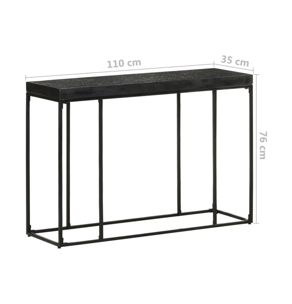 Console Table Black 43.3"x13.8"x29.9" Solid Acacia and Mango Wood